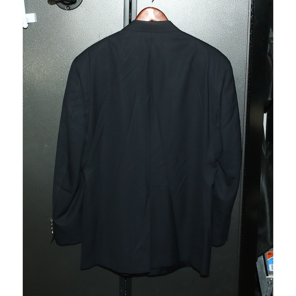 VTG Tommy Hilfiger Black Wool 3-Button Blazer, Men's 46R, Made In USA, Damaged - Picture 2 of 6